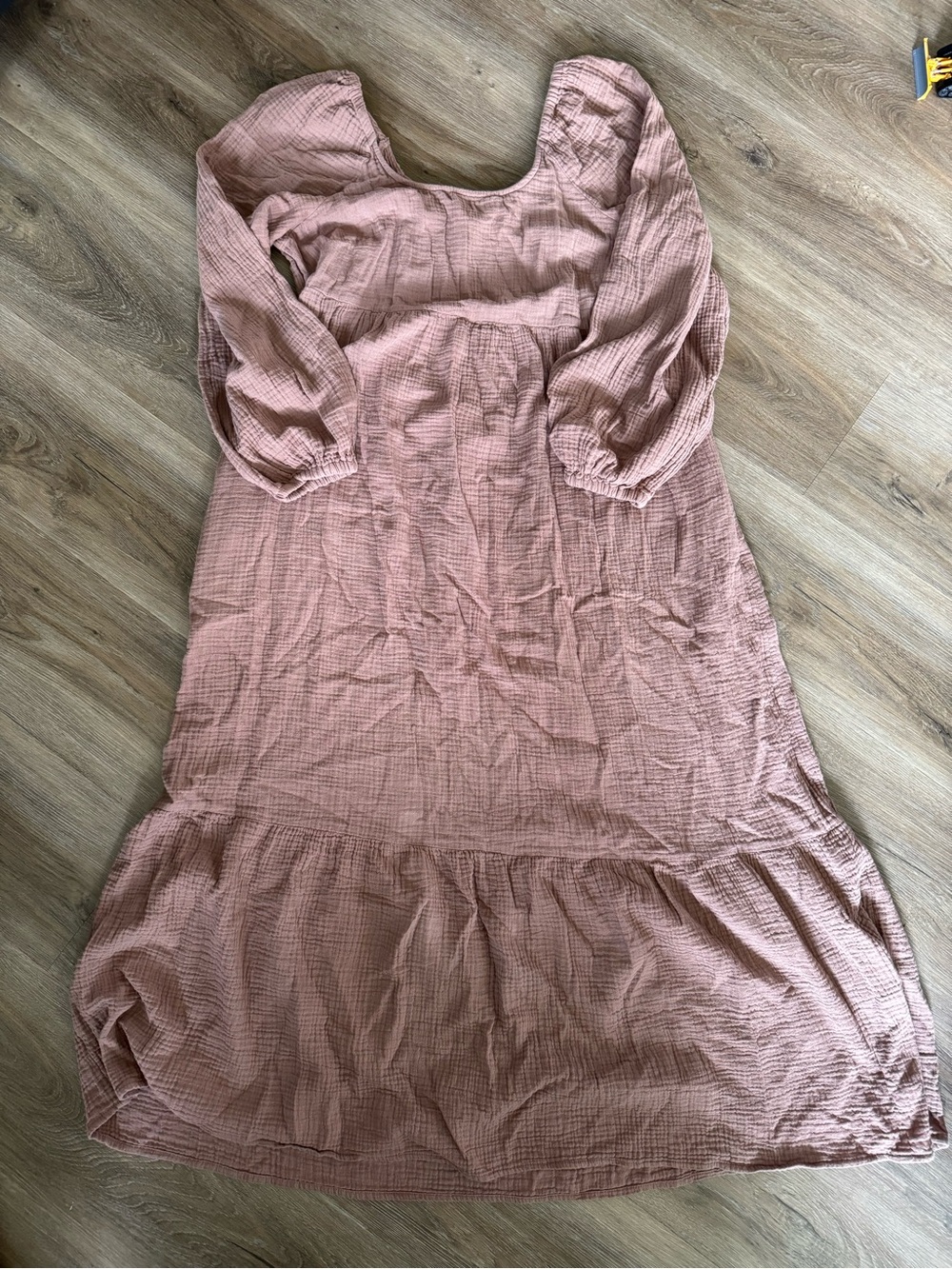 Women’s Square-Neck Long Sleeve Midi Dress - Dusty Rose